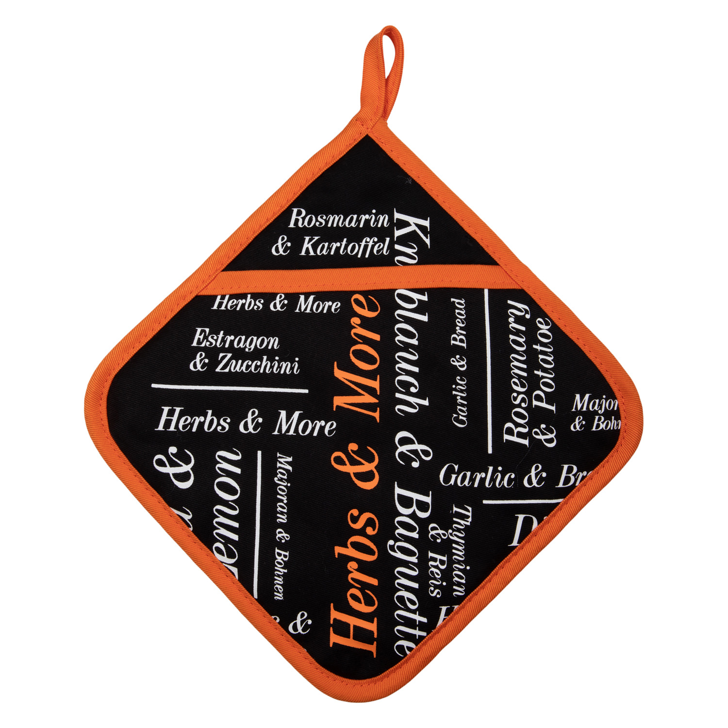 Topflappen mit Eingriff - Modern Herbs (Küchengreifhilfe)