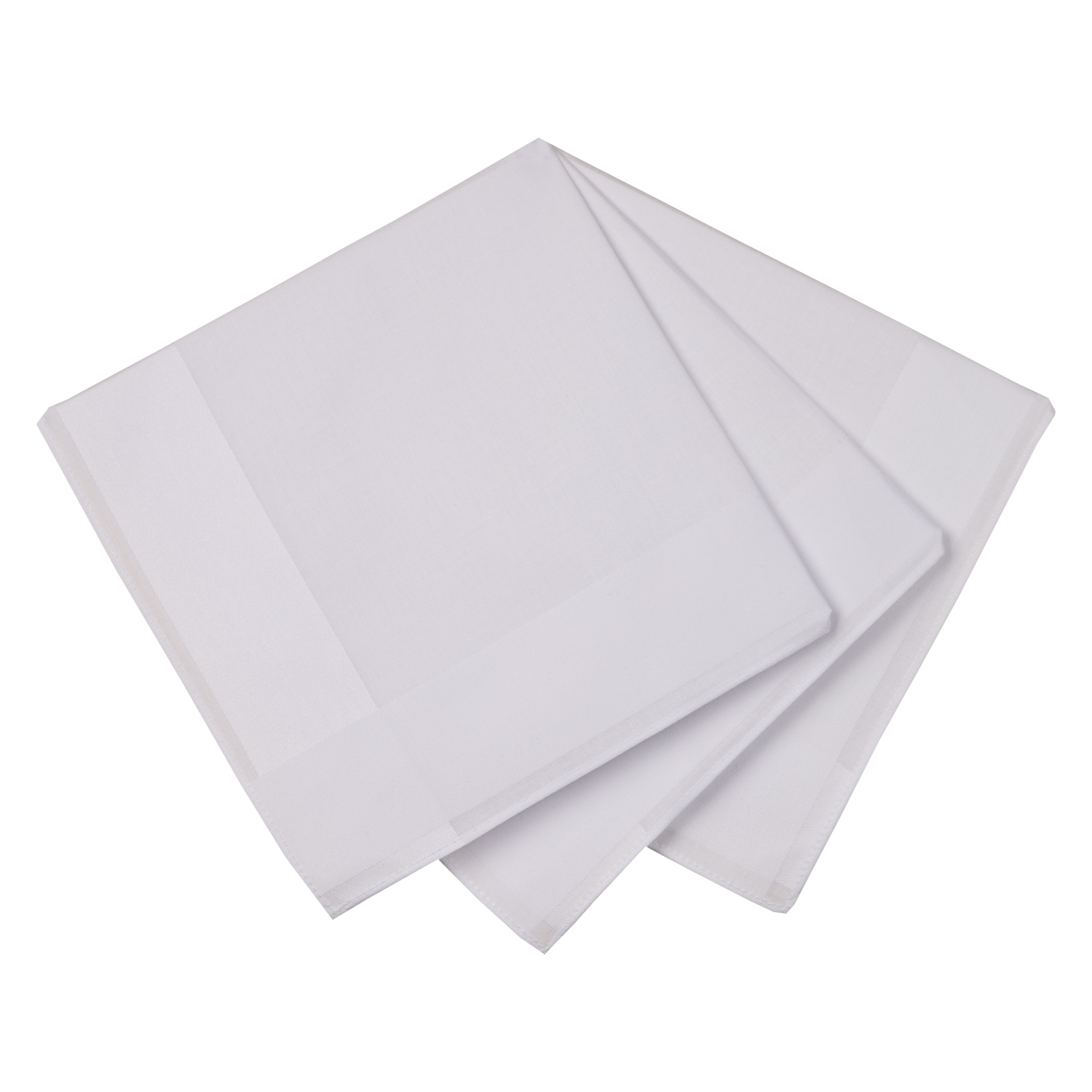 6 Stofftaschentücher für Herren uni weiss