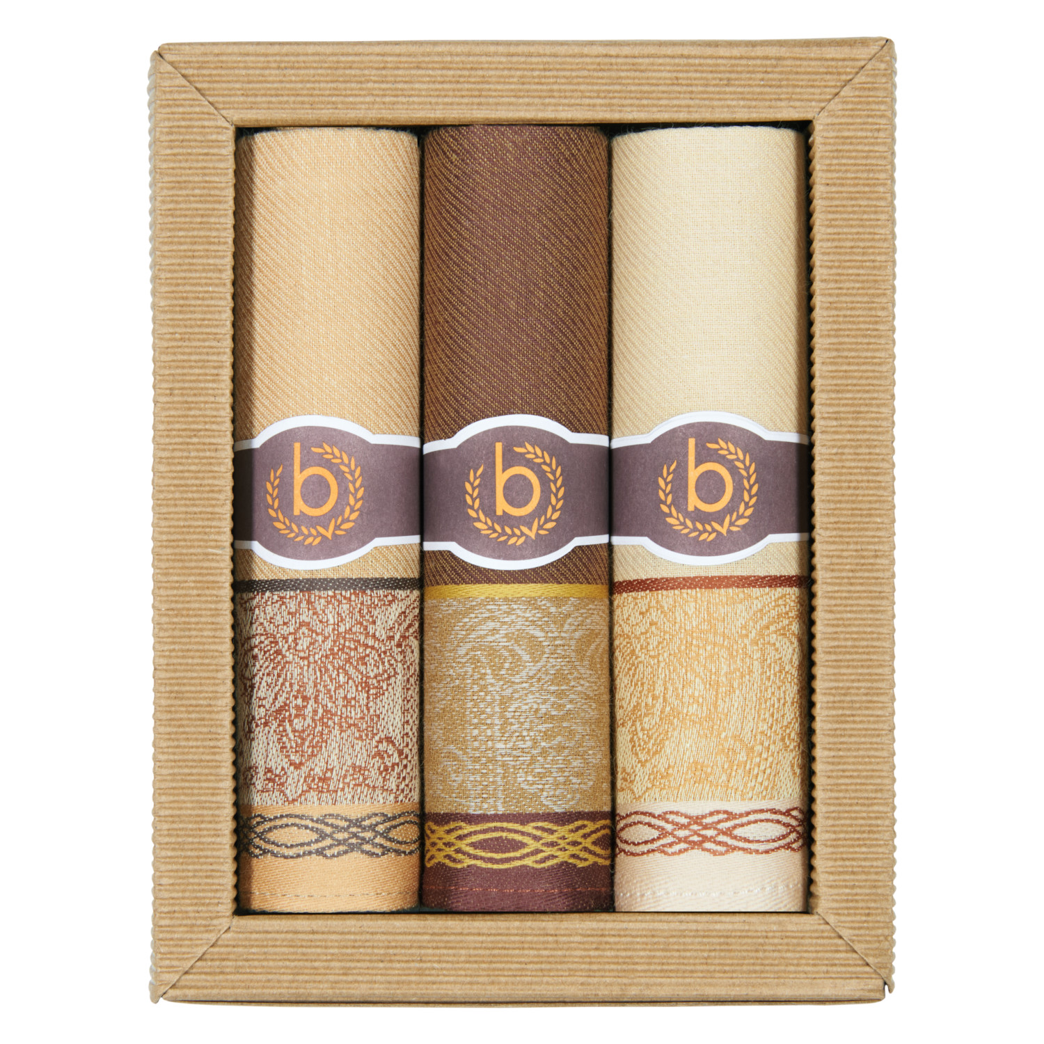 3er Packung bugatti Stofftaschentücher für Herren