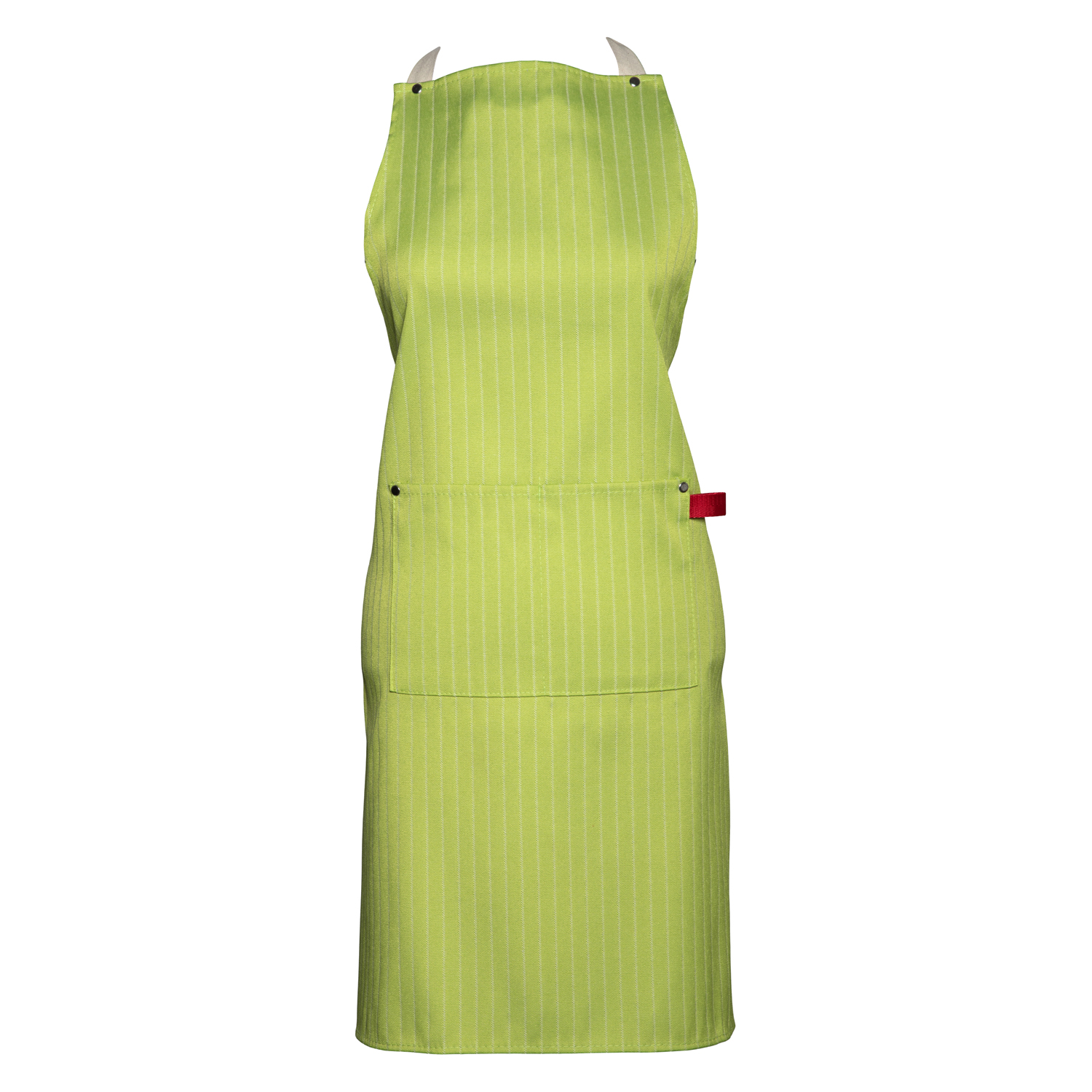 Kochschürze gestreift mit Tasche - Farbe anis