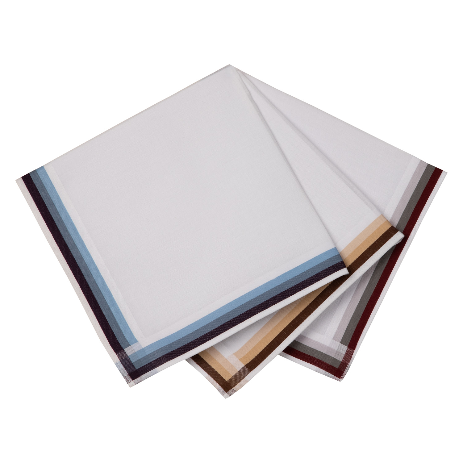 6 Stofftaschentücher für Herren - weißgrundig 