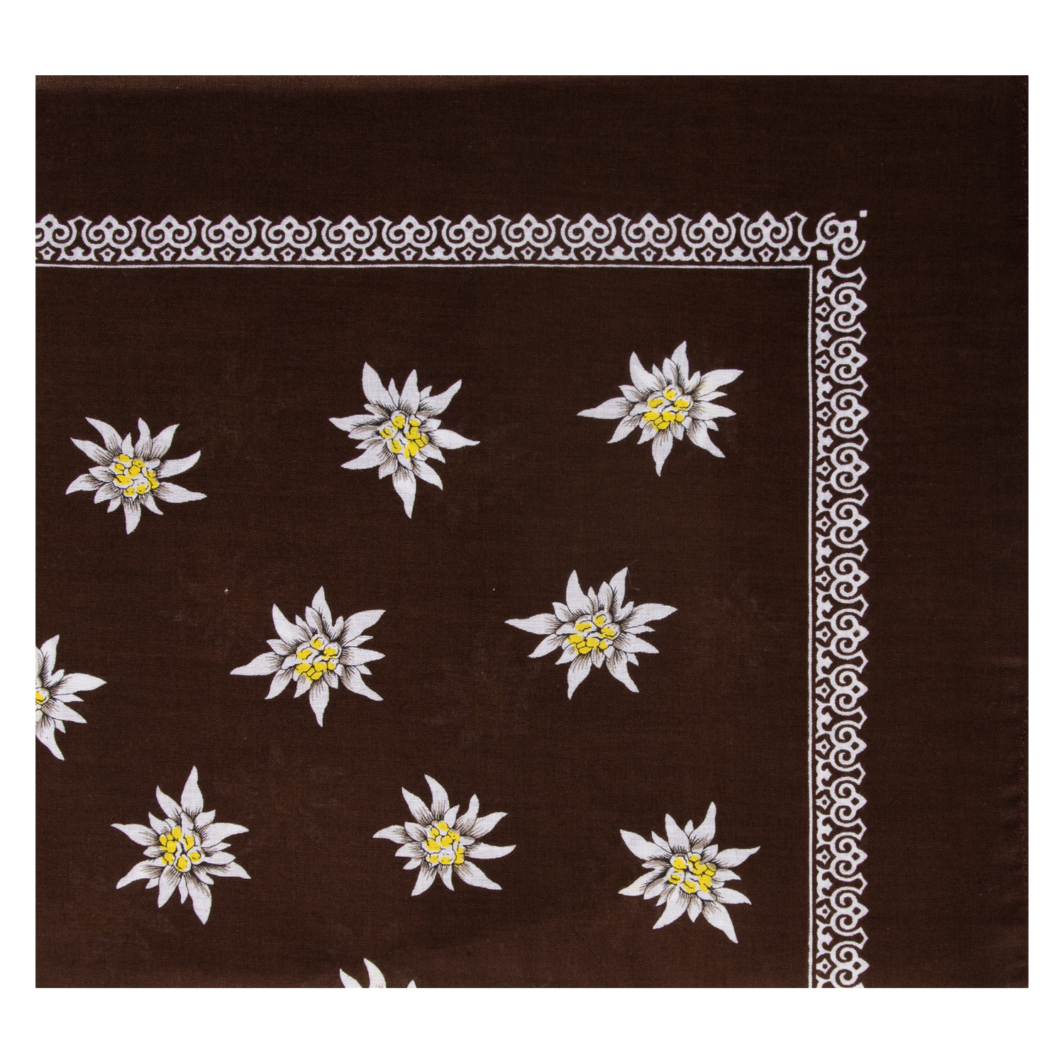 Nickytuch mit Edelweiß - Farbe braun