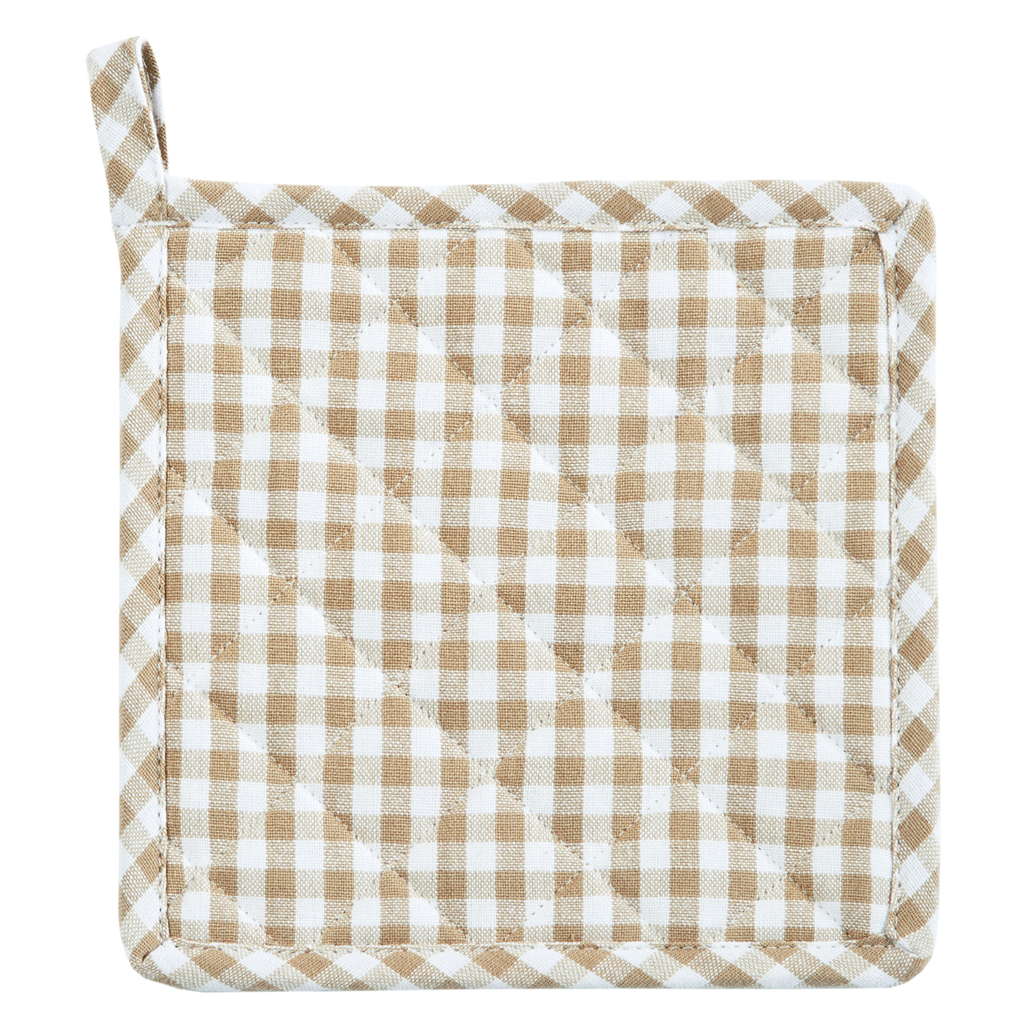 Topflappen vichy - Farbe taupe (Küchengreifhilfe)