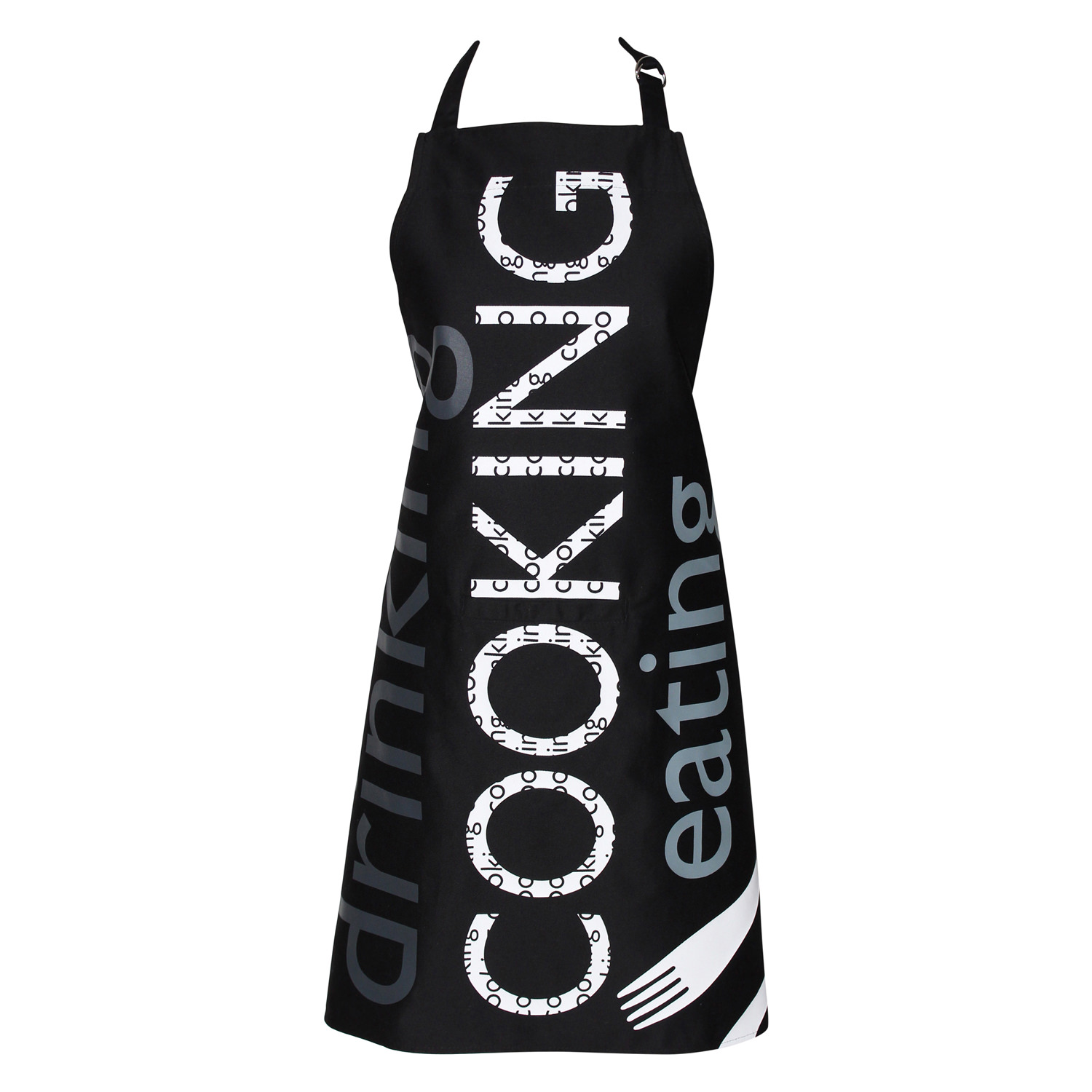 Kochschürze mit Tasche - Newspaper schwarz