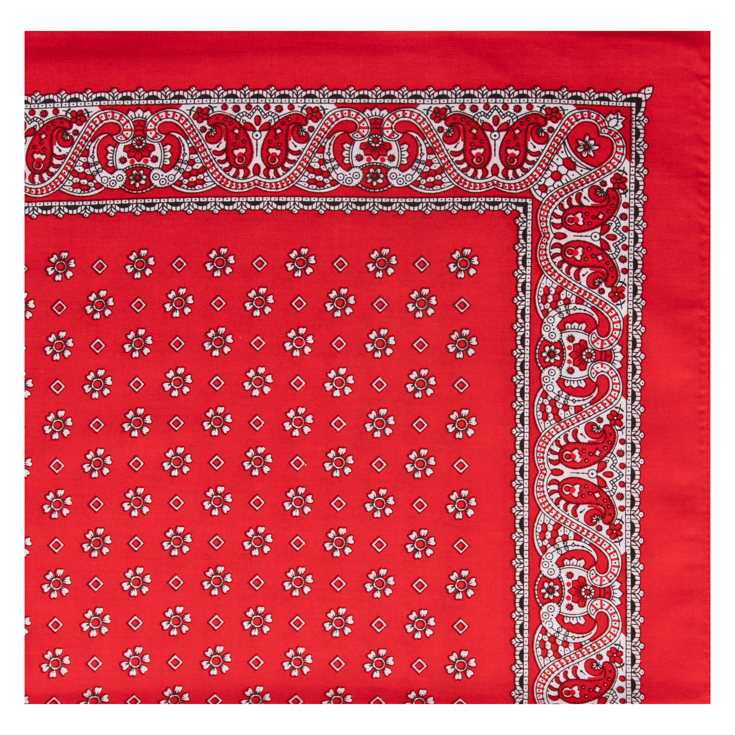 Nickytuch mit Pünktchen, Blumen / Blümchen und Ranken in rot