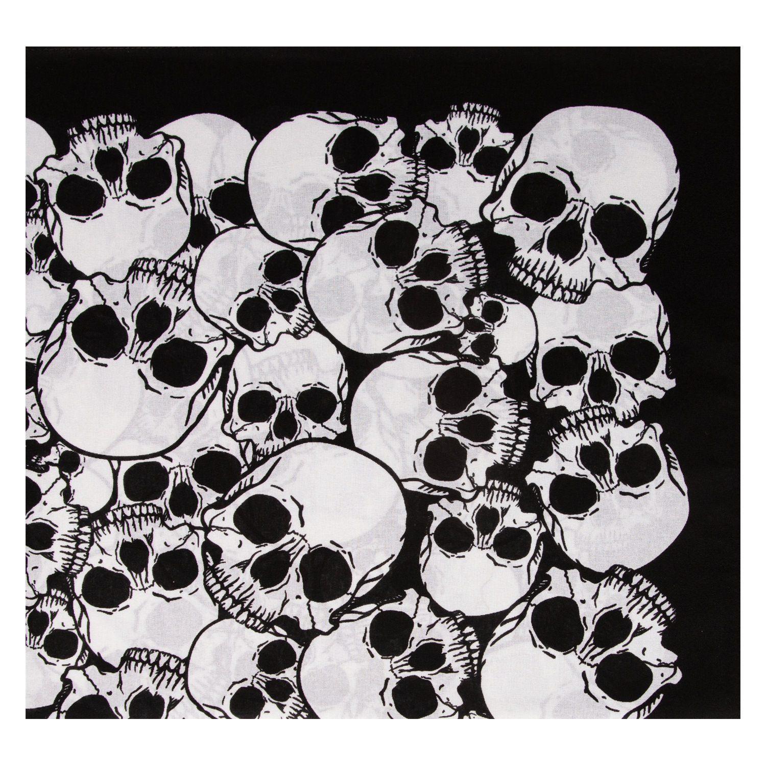 Kopftuch mit Totenkopf all over - Farbe schwarz