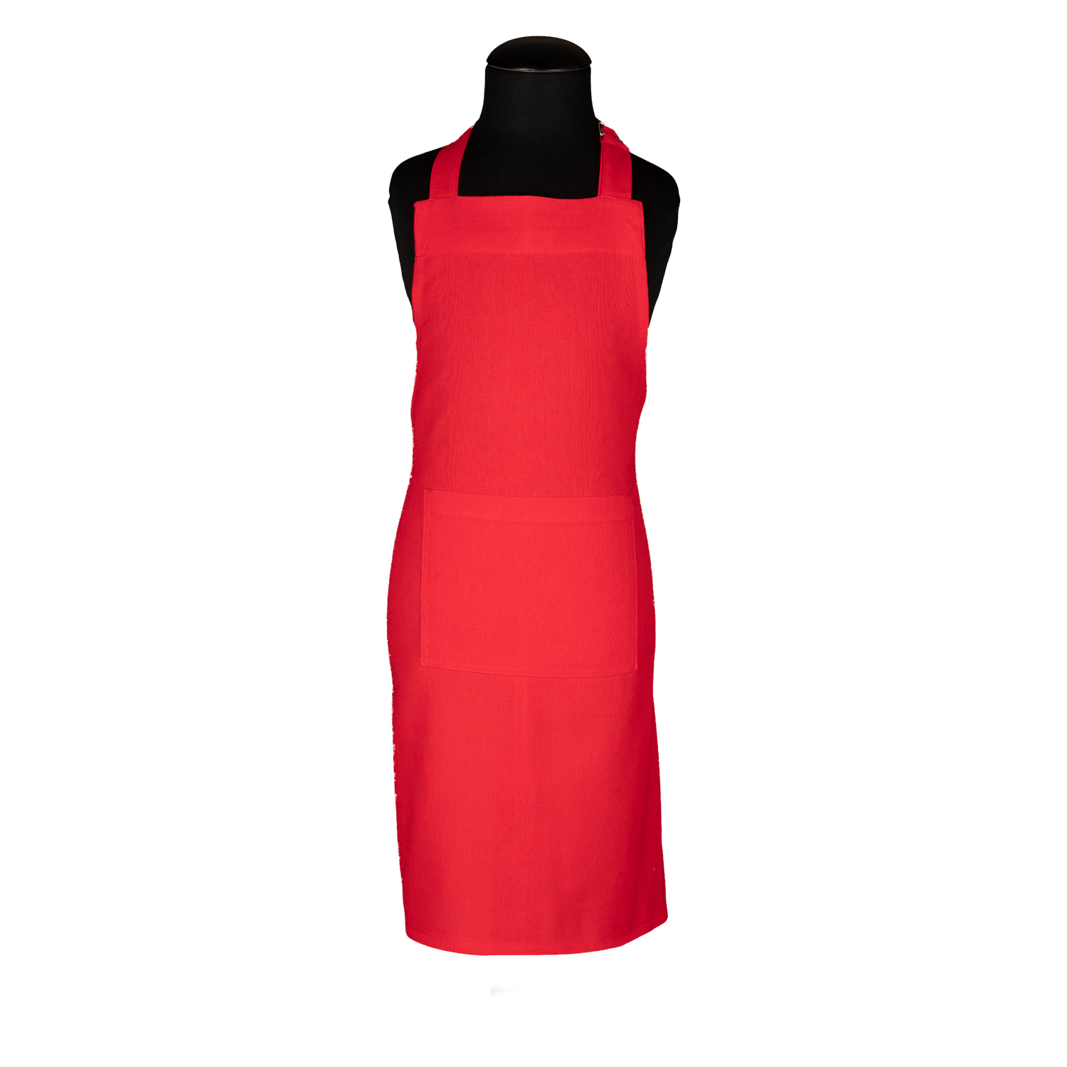 Kinderschürze uni rot - mit Tasche