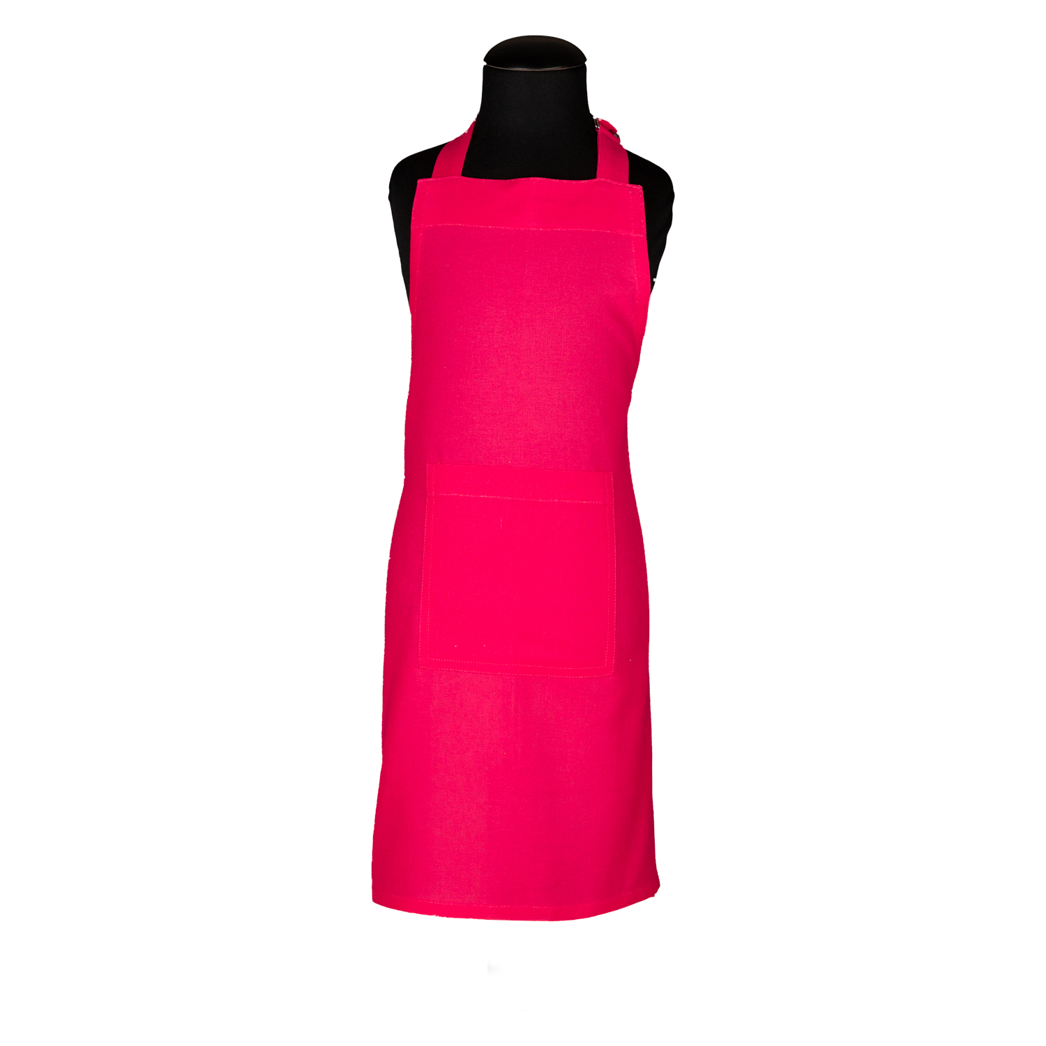 Kinderschürze uni pink - mit Tasche