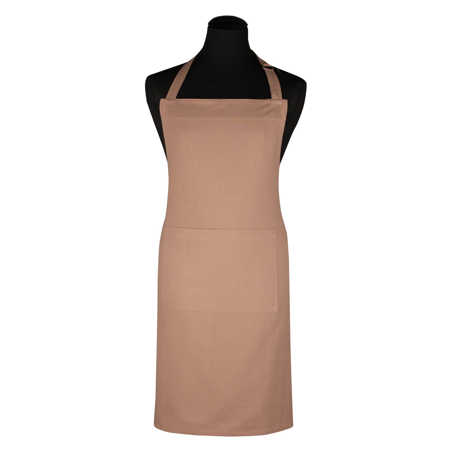 Kochschürze uni mit Tasche - Farbe taupe