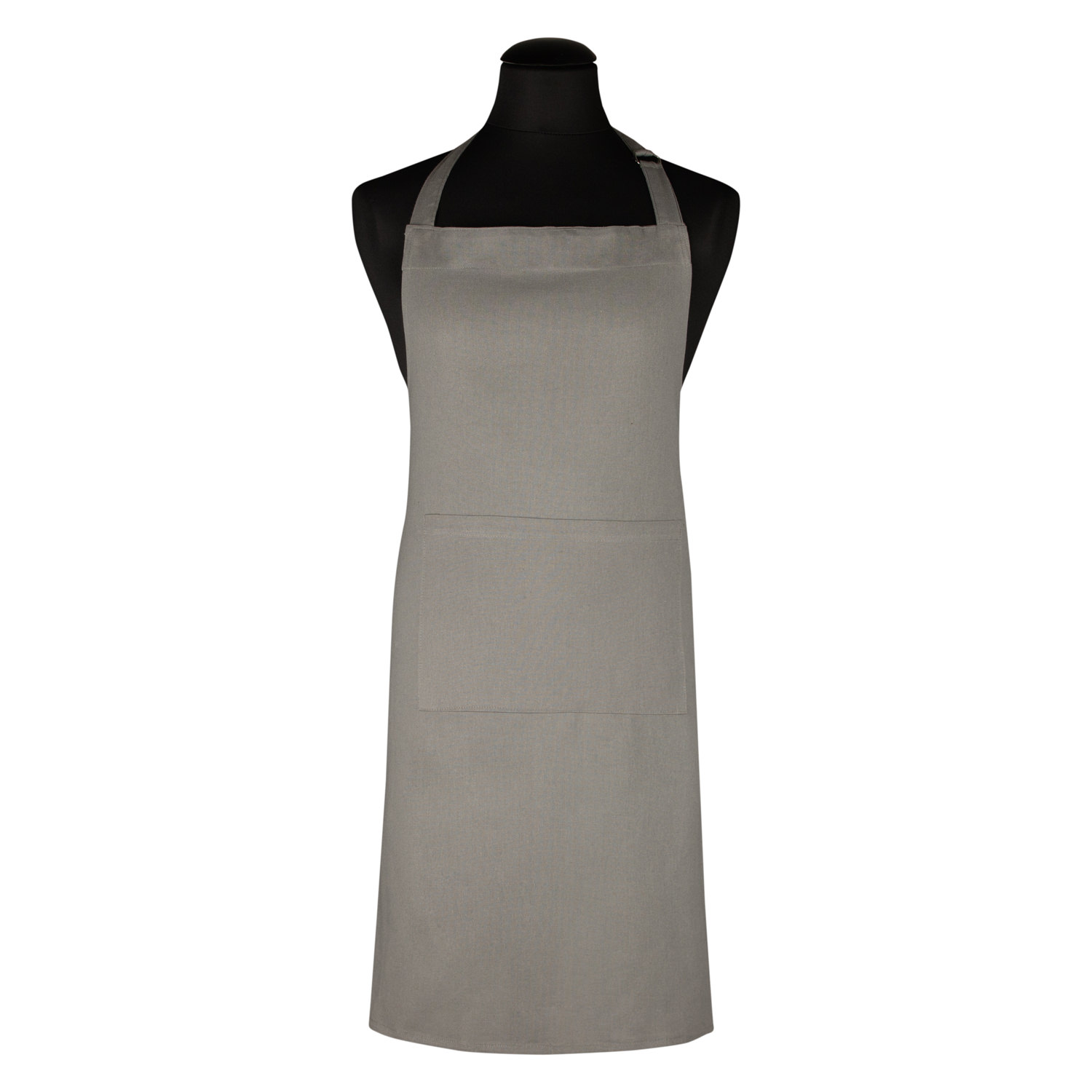 Kochschürze uni mit Tasche - Farbe grau