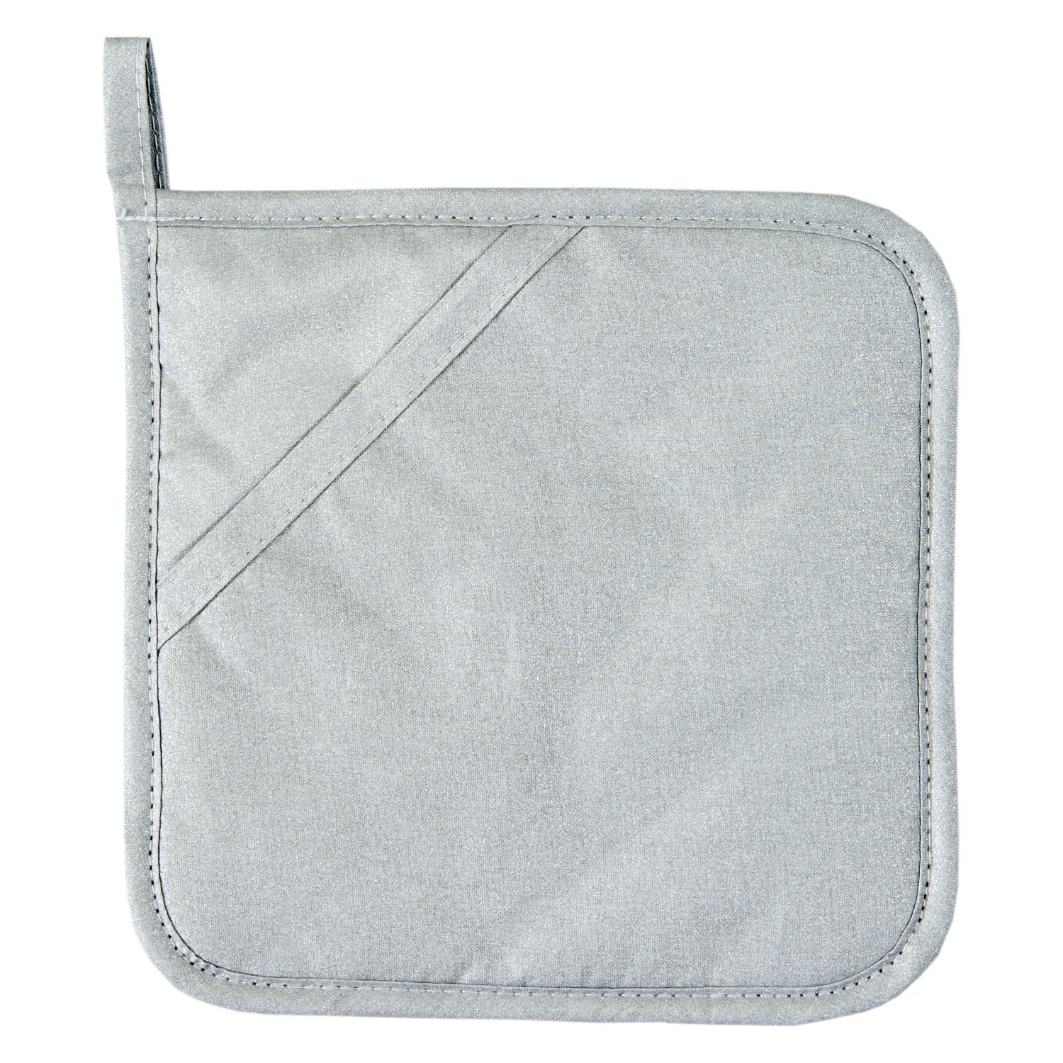 Topflappen mit Eingriff - Farbe silber (Küchengreifhilfe)