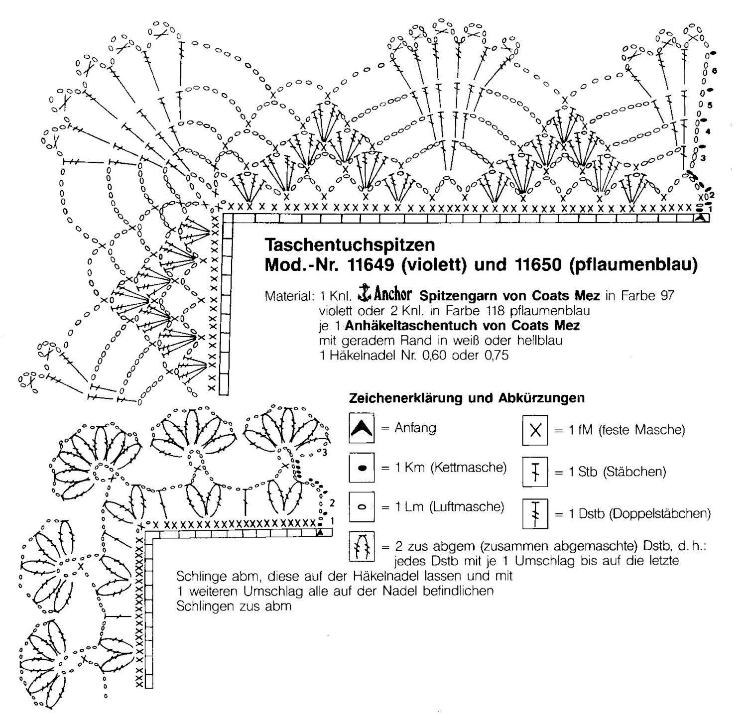 12er Pack Anhäkeltücher mit gerader Kante