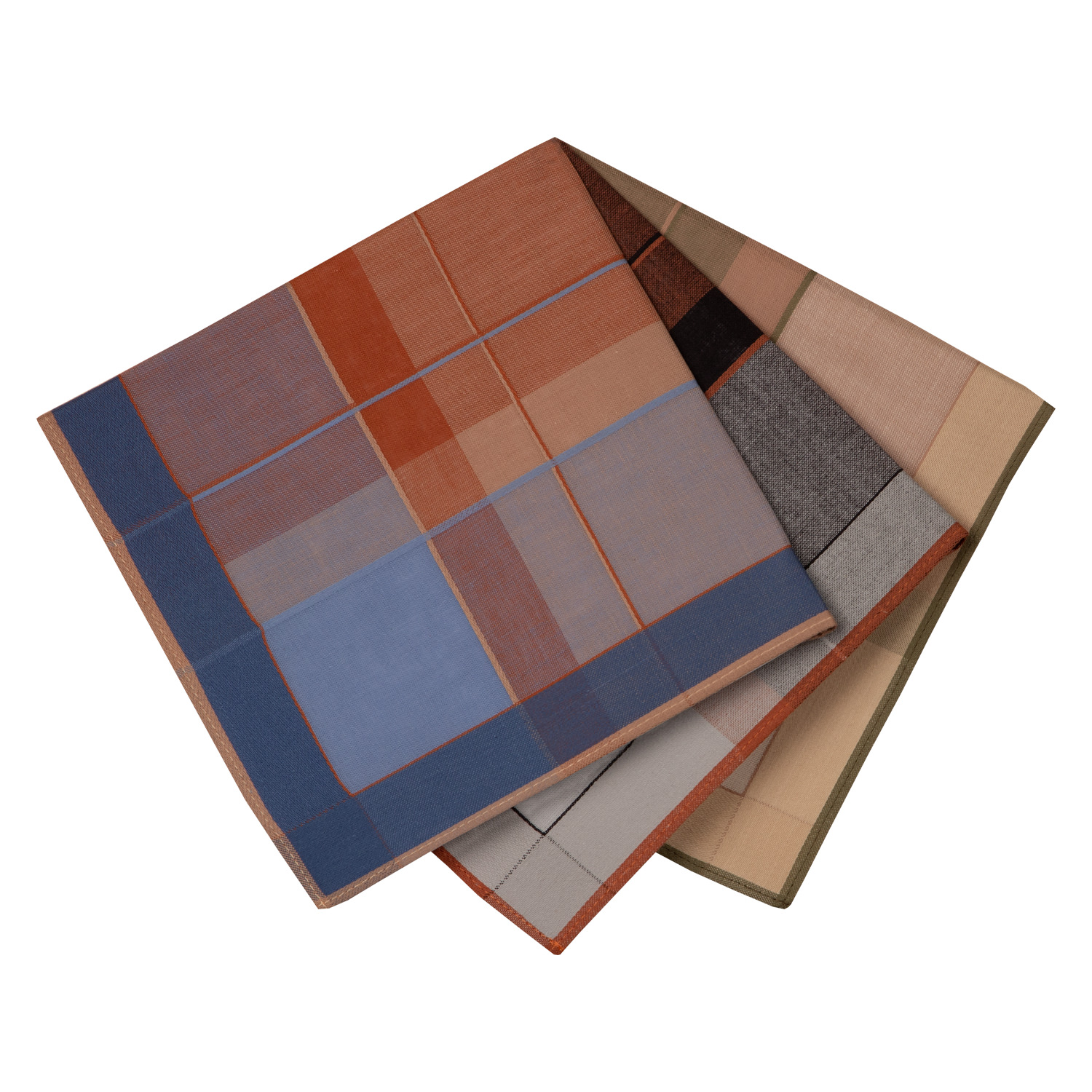 6 Stofftaschentücher für Herren - kariert 