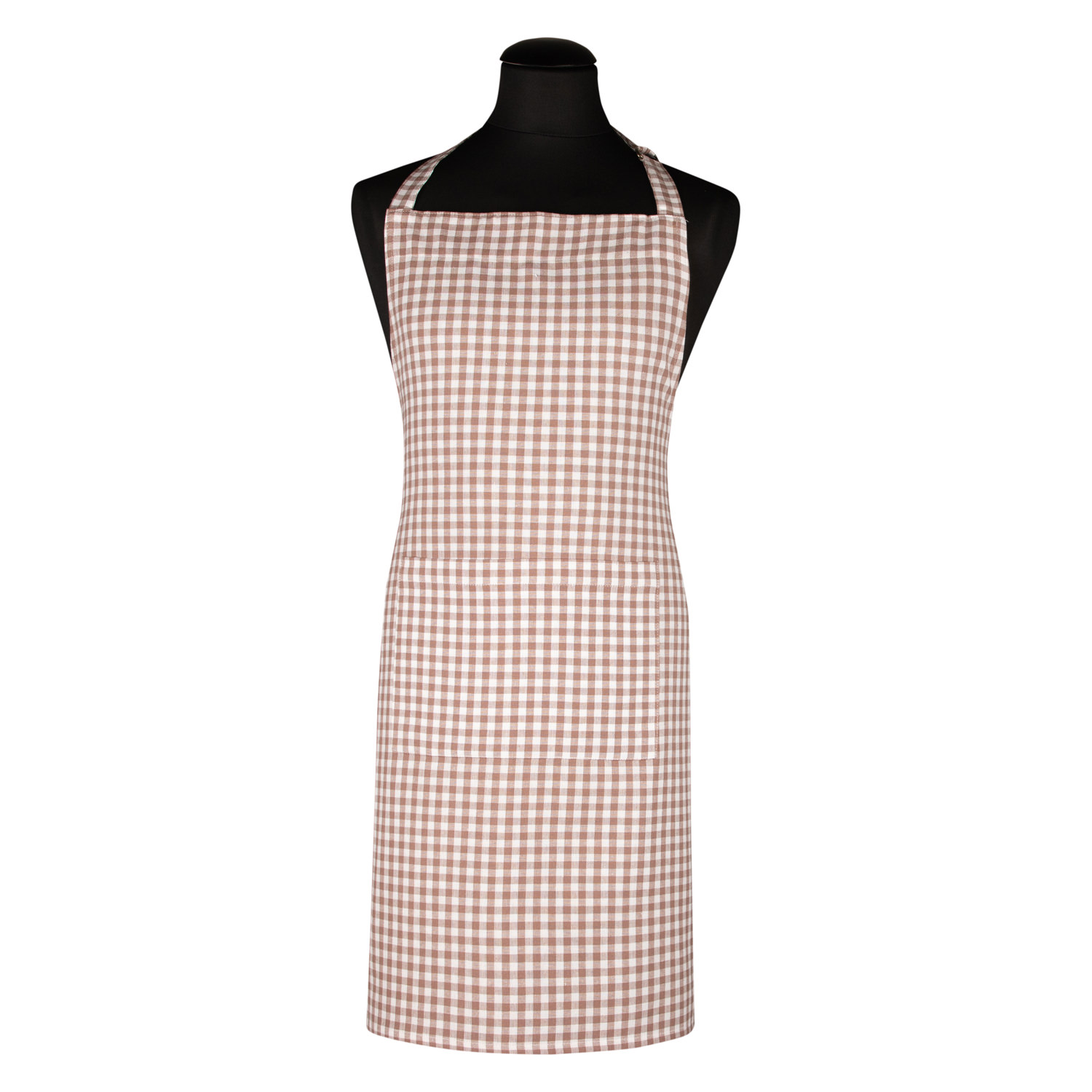 Kochschürze vichy mit Tasche - Farbe taupe