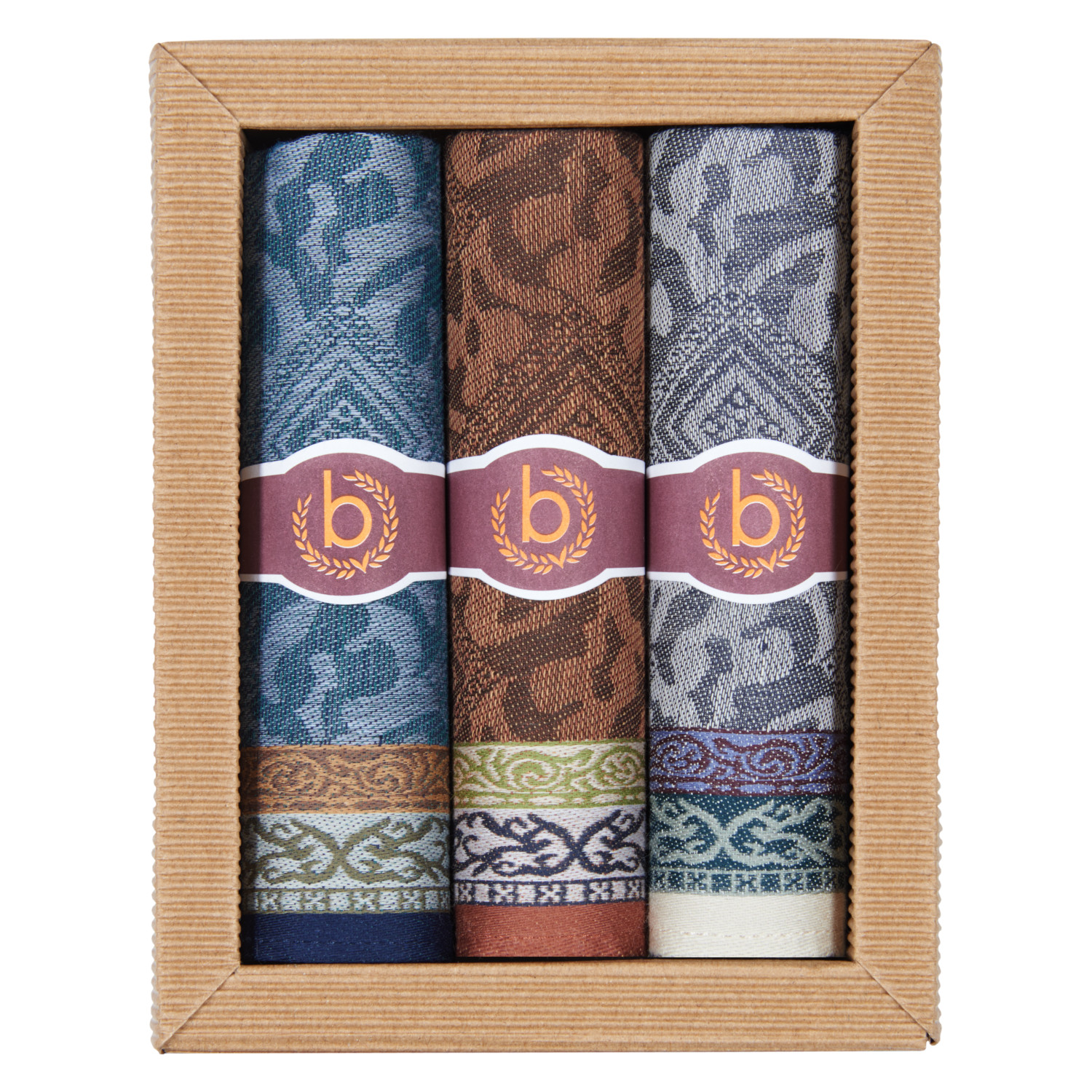 3er Packung bugatti Stofftaschentücher für Herren