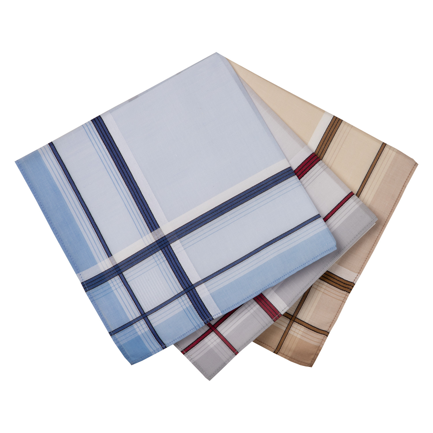 6 Stofftaschentücher für Herren - farbig