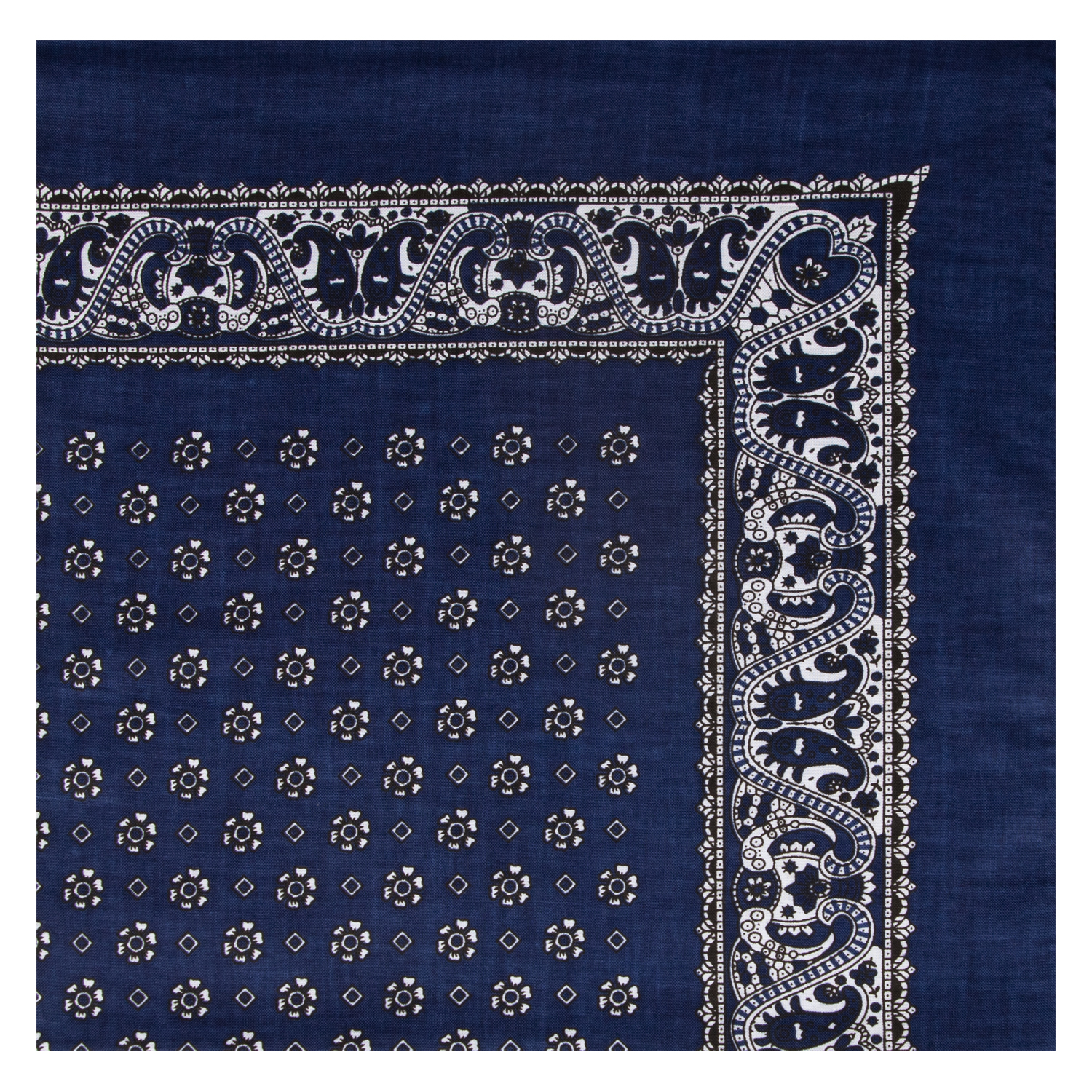 Nickytuch mit Pünktchen, Blümchen und Ranken - Farbe marine